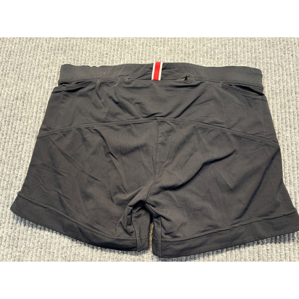 Tracksmith Womens Lane Five Running Shorts Black Size L Zipper Pocket 5 Inch